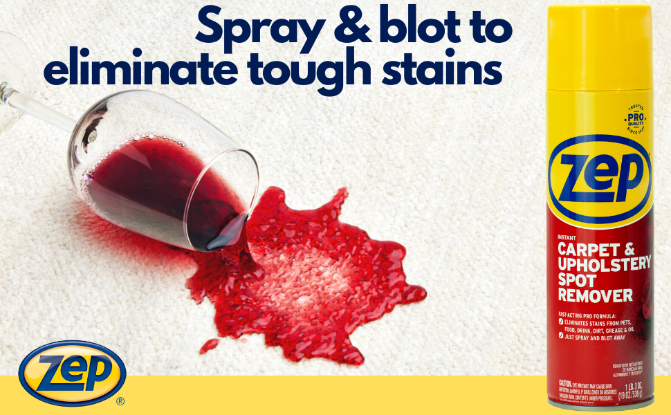 ZEP Instant Spot and Carpet Stain Remover 19 oz. Carpets Rugs Removes Grease