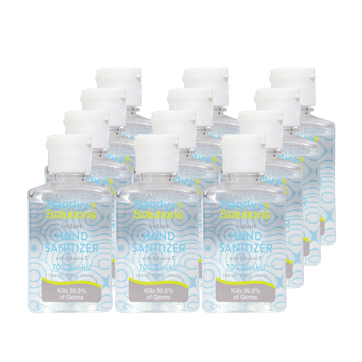 Handy Solutions 12-Pack of 2oz. Instant Hand Sanitizing Gel with Vitamin E & Aloe