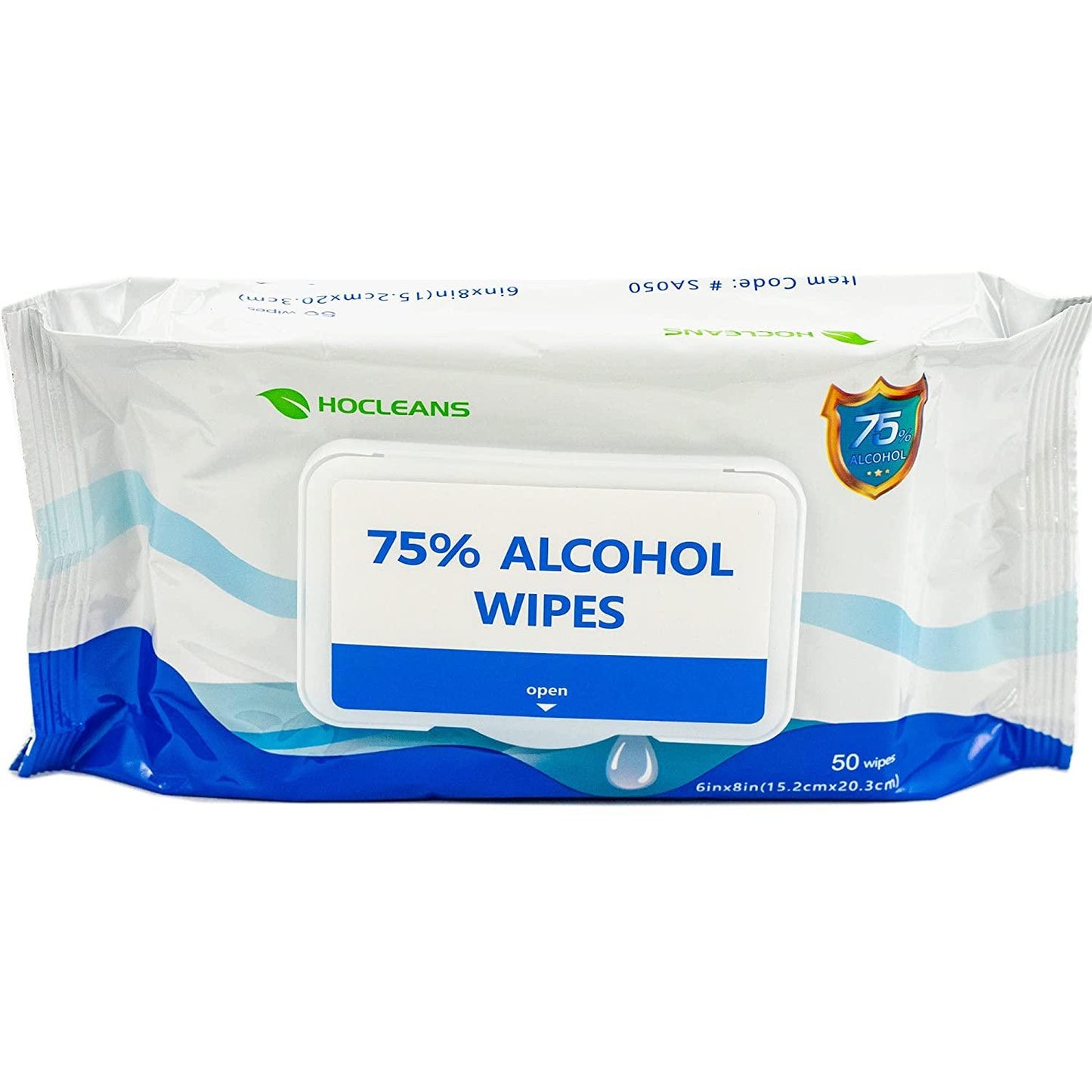 Hocleans Advanced 75% Alcohol Hand Sanitizer Wipes, 4 Packs of 50 (200 Wipes)