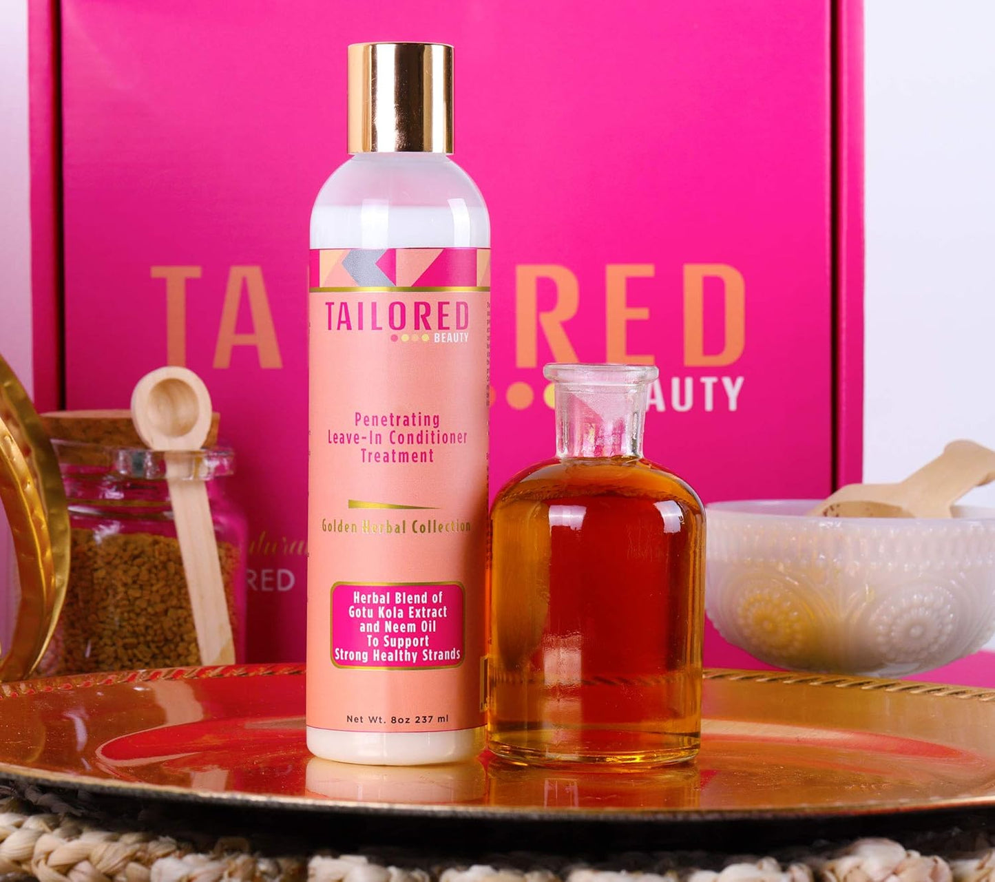 Tailored Beauty Leave in Conditioner - Cruelty-Free, Herbal Hair Conditioner For Dry, Damaged, Curly, Long, Thin Hair - Deep Moisture Penetrating Conditioner with Gotu Kola Extract & Neem Oil