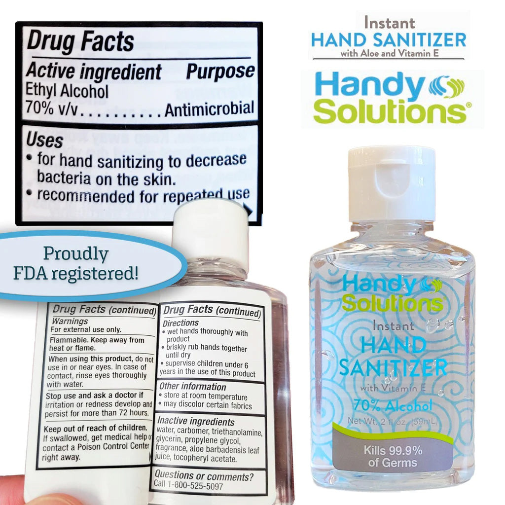 Handy Solutions 12-Pack of 2oz. Instant Hand Sanitizing Gel with Vitamin E & Aloe