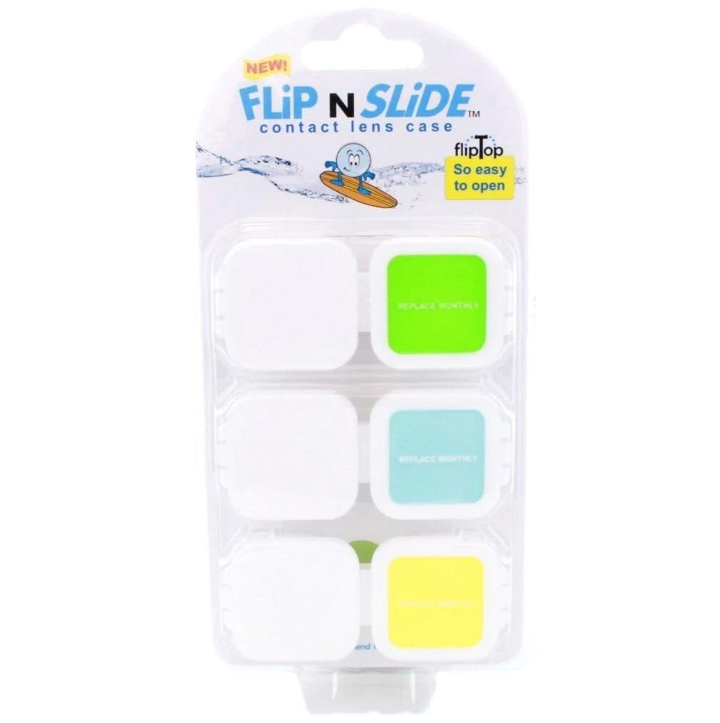 Flip N Slide Contact Lens Case 3 Pack Flip Top