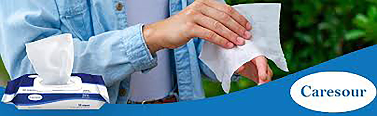 Caresour 75% Alcohol wet Sanitizer Wipes 24 PACKS of 50 (1200 Wipe)