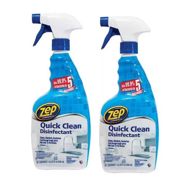 Zep Quick Clean Disinfectant 32 Ounces ZUQCD32 (2 Pack)