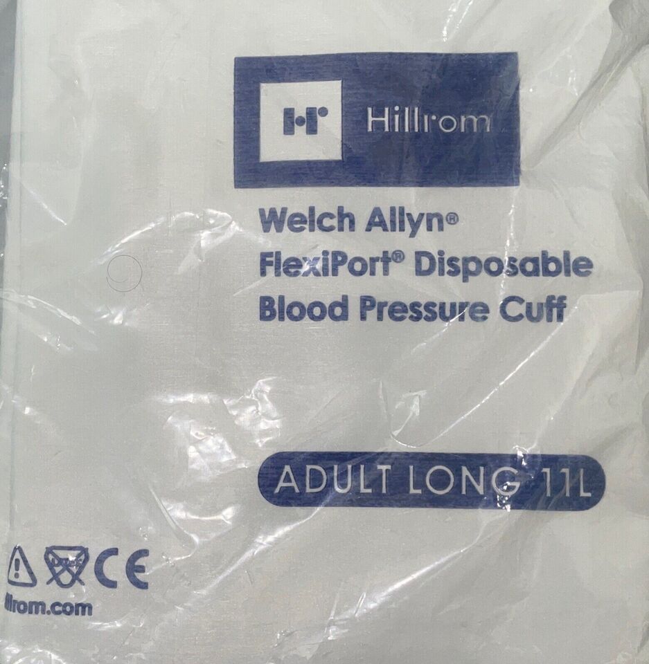 Welch Allyn FlexiPort Blood Pressure Cuff; Size-11L Adult Long, Soft Disposable (3 Pack)